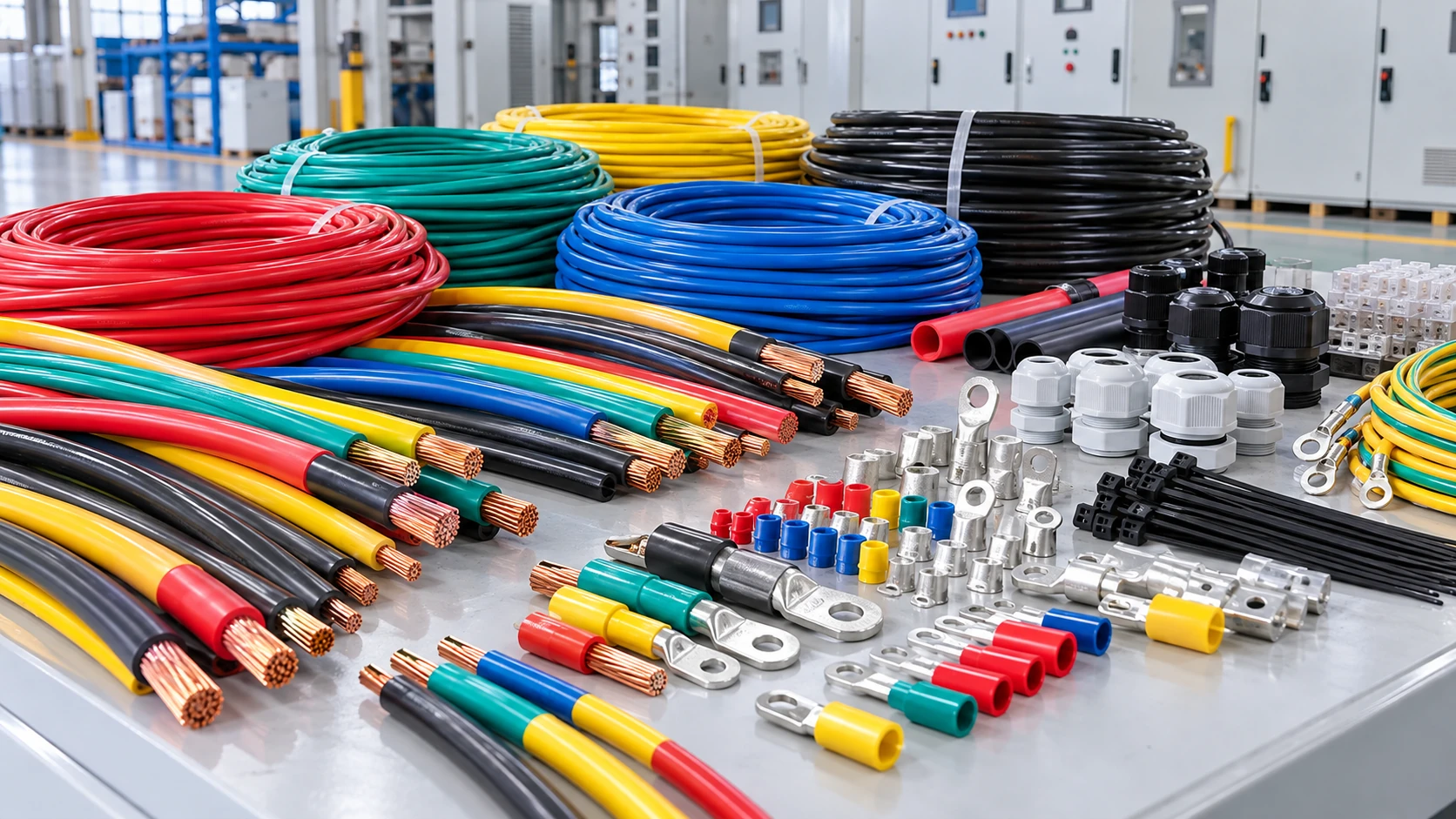 Electrical cables and accessories procured for the remote camp power distribution project